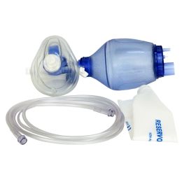 PVC resuscitator for children, oxygen tubing 200 cm, oxygen mask nr.2, reservoir capacity 600 ml 
