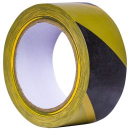 Warning self-adhesive tape, yellow/black, 33m