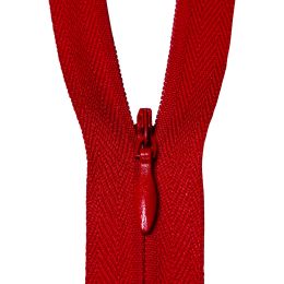 Hidden zipper, 60 cm, red