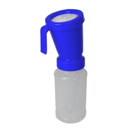 Nipple disinfection glass, with two compartments, color white-blue