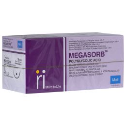 Polyglycolic acid resorbable suture violet thread, USP 1, round needle 1/2, circle length 30 mm, 12 pieces