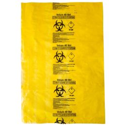 Yellow bag ADR Biological Hazard 40liters 50pcs/set