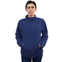 Polar Fleece Clothing - JOE Medical jacket, unisex, fleece, tunic type, long sleeve, zipper, 2 pockets, navy blue