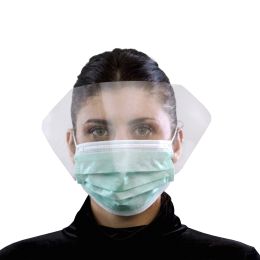 Adhesive disposable face protection shield 30x13cm 10 pieces