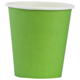 Disposable green paper cups 180 ml 50 pieces