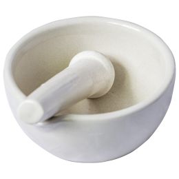 Porcelain mortar with pestle