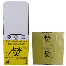 Biohazard box 10 L with bag for infectious medical waste