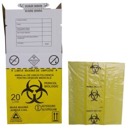 Biohazard box 20 L with bag for infectious medical waste