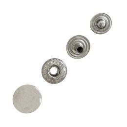 Stainless steel staples, with silver metal cover, diameter 15x15mm, 4 parts, 1 piece