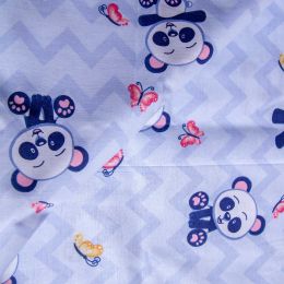 Textile fabric, cotton, blue panda, 2.4 x 1m