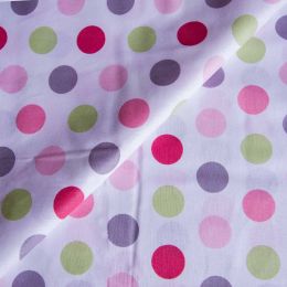 Textile fabric, cotton, pink/green dots, 2.4 x 1m