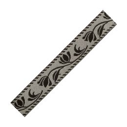 Decorative tape with floral motif, black and white, 1 meter